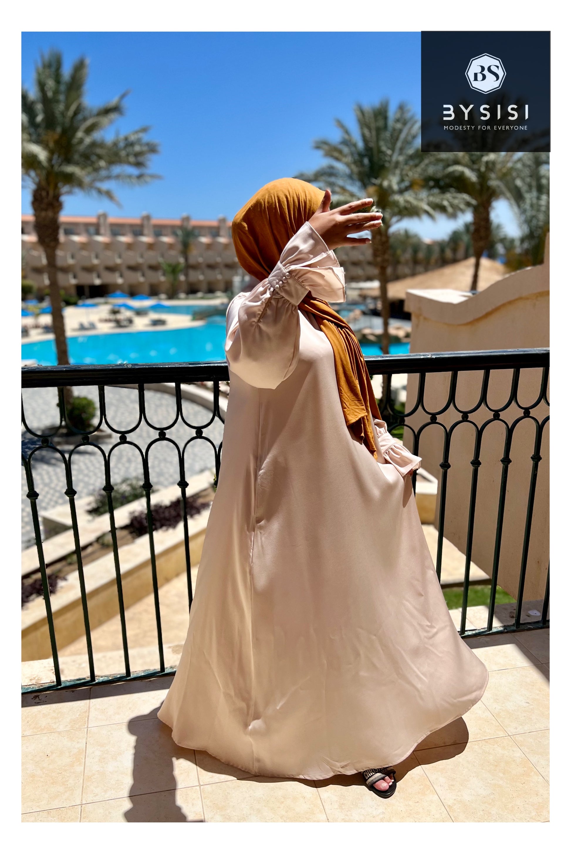Manal Abaya in Beige - BYSISI