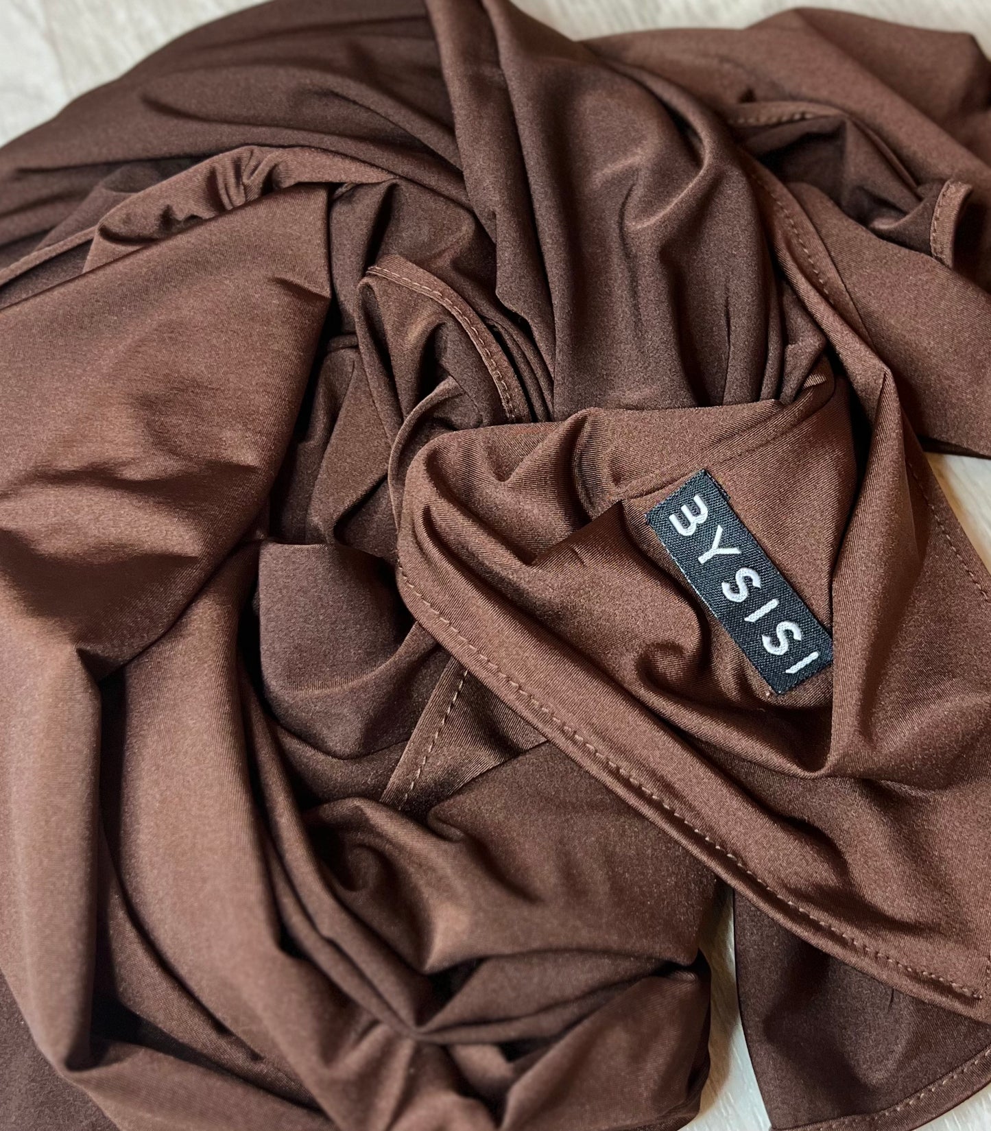 Satin Jersey in Chocolate - BYSISI