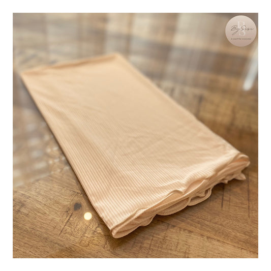 Ribbed Jersey Scarf Beige - Bysisi
